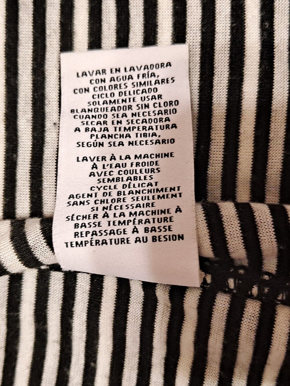 Ruby Rd Striped Open Front Cardigan - Black & White Sz L - Picture 9 of 9